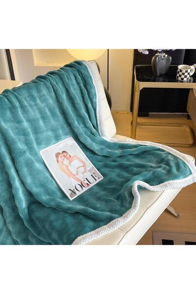 FIONNA.RO Cocolino Blanket With White Border - Turquoise