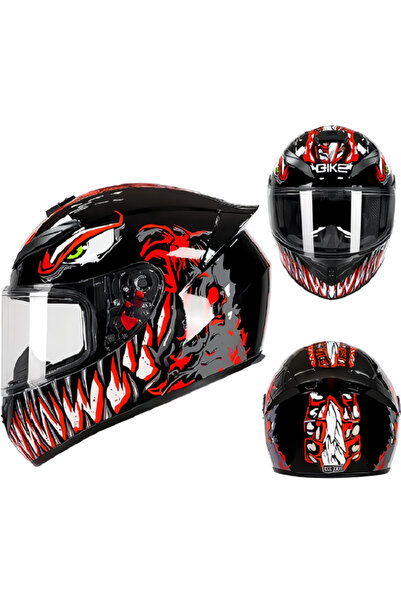 GÜMRÜK BEY QIKE QK-111 DOT FMVSS 218 Sertifikalı Kapalı Tip Tüm Yüz Motosikle...