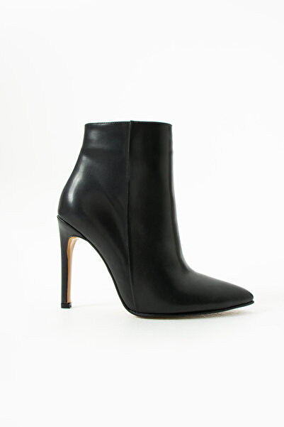 golden heel 10.5 Cm siyah cilt Sivri Burun Kadın Topuklu Bot
