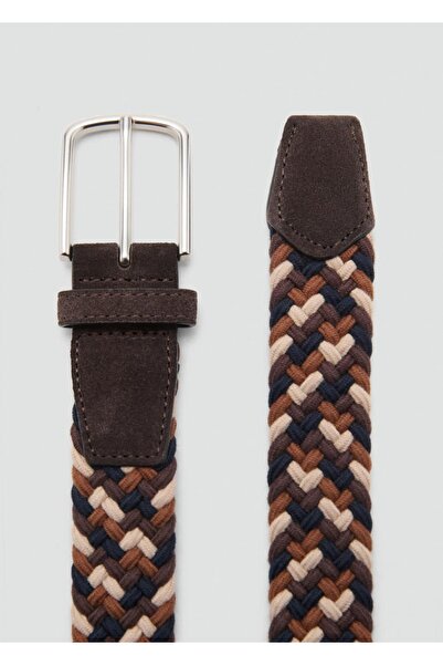 MANGO Man Renkli örgülerle elastik kemer