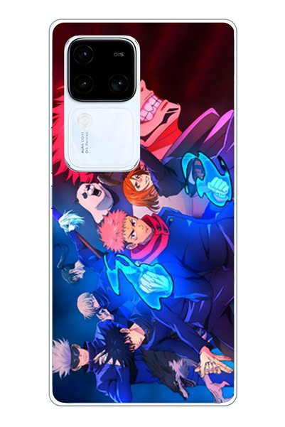TechTree حافظة سيليكون شفافة متوافقة مع Vivo V30 من Jujutsu Kaisen