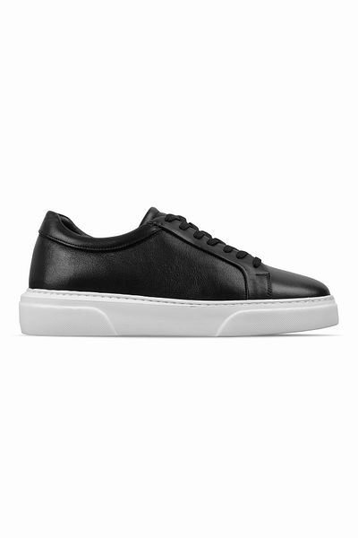 Lal Shoes & Bags Moveme Men's Genuine Leather Lace-Up Casual Shoes-Black