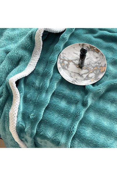 FIONNA.RO Cocolino Blanket With White Border - Turquoise