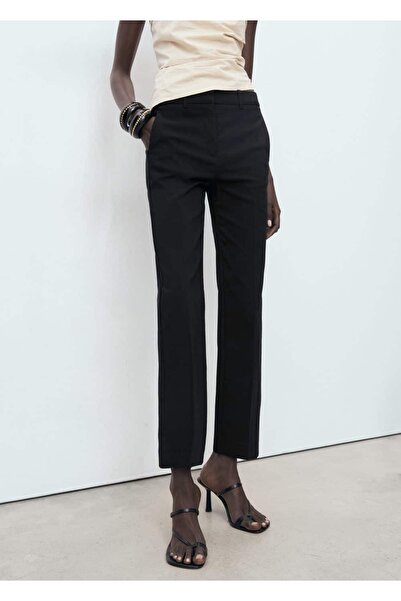 MANGO Woman Düz kesim kısa paçalı pantolon