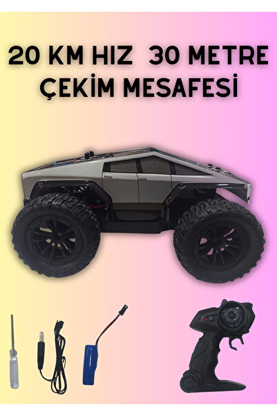 Boratila Toys 20km Hız 2.4ghz Uzaktan Kumandalı Işıklı Şarjlı Tesla Cybertruc...
