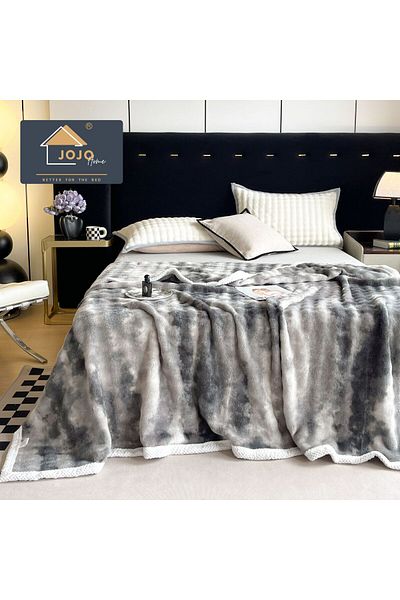 FIONNA.RO Cocolino Blanket With White Border - Abstract Grey