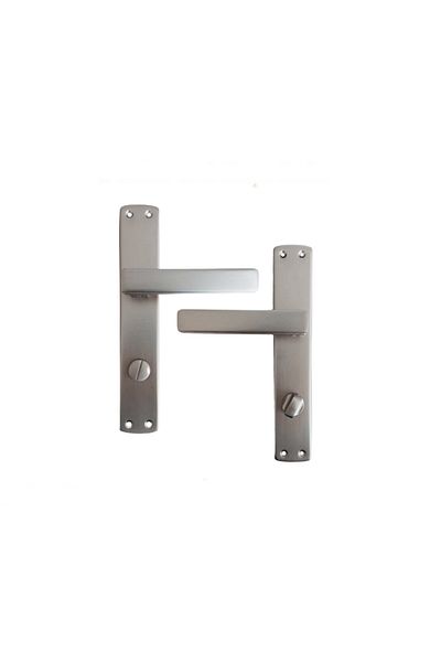 almital mobilya aksesuarları furniture accessories Lusso Inox Mirrored Wc Door Handle and 45X18Mm Satin Wc Flush Lock Set