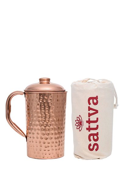 Sattva Ayurveda Hammer copper carafe, 1250ml - Sattva Ayurveda