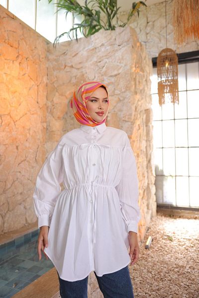Nergis Neva Butik Tunic with Drawstring Waist