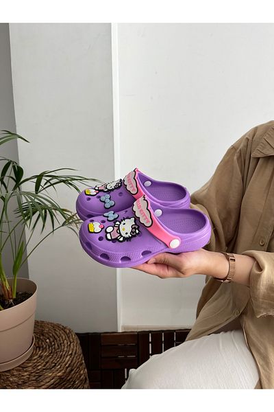 Behtah Kundura Girl Child Helo Kty Child 6 Pieces Jibbitz Fancy Garden Pool Daily Sandals Slippers