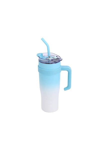 AMSZM Insulated Stainless Steel Tumbler, 1200ml Double-Wall Vacuum,Handle and Flip Straw, Travel Mug