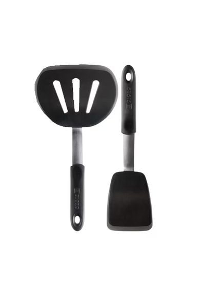 OEM Set of 2 Di Oro spatulas, stainless steel, silicone, black, silver
