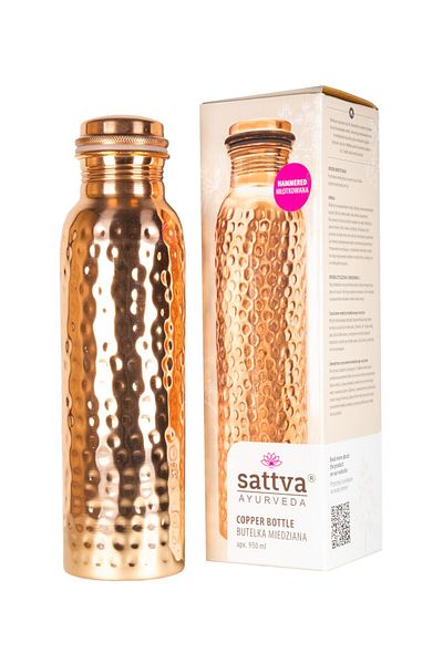 Sattva Ayurveda Hammer Copper Bottle, 950ml - Sattva Ayurveda