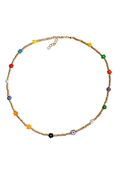Venus Design Renkli Çiçekli Kolye