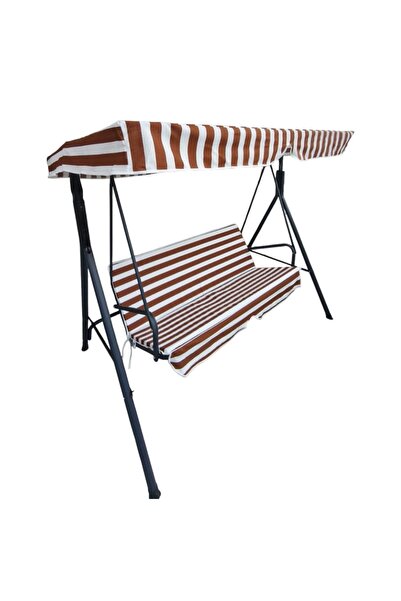 Mor Minder Süngersiz Tenteli Salıncak Kumaş Seti 2 Kişilik Süngersiz KAHVE-BEYAZ 130X45X