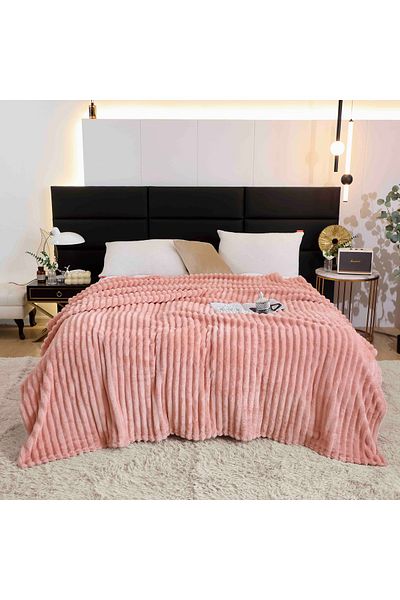 FIONNA.RO Cocolino Striped Blanket Medium Thickness - Pink