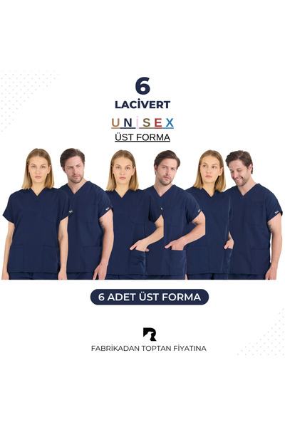 KARGA ÜNİFORMA SET DE 6 PIESE - Uniforme unisex cu mâneci liliac pentru asist...