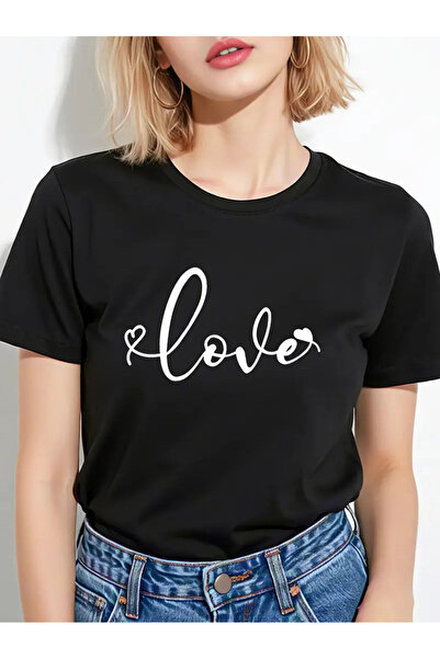 PARUNIV Tricou dama Love is Love, stil casual, lejer, confortabil, 100% bumbac