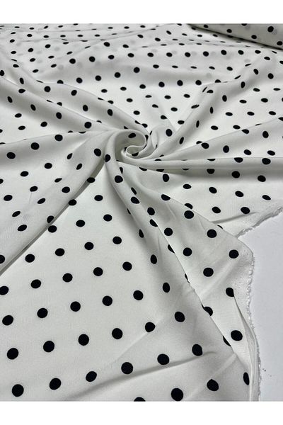Kumaş sever Pure Cotton Polka Dot Patterned Viscose Fabric Double Breasted Dress Skirt Tunic Clothing Fabric