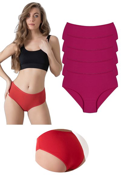 Sinem Yıldız Çamaşırları 100% COTTON HIGH WAIST WOMEN'S PANTY 5 PACK SNM-5KLT