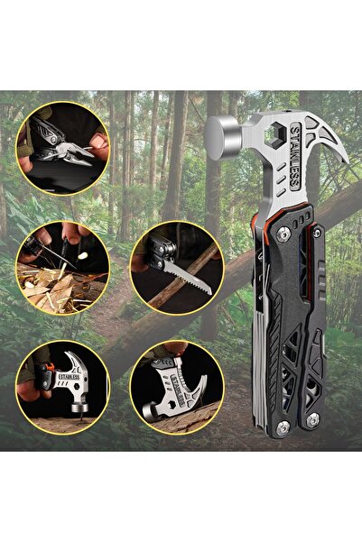 DEKOHOP Outdoor Profesyonel Çakı Çekiç Pense Ateş Taşı Vidalama Kamp Piknik V...