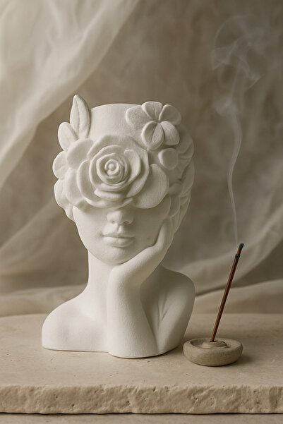 ShowArt Hediyelik Kadın Büst Hediyelik Dekoratif Biblo / Kadın Dekoratif Saksı Vazo