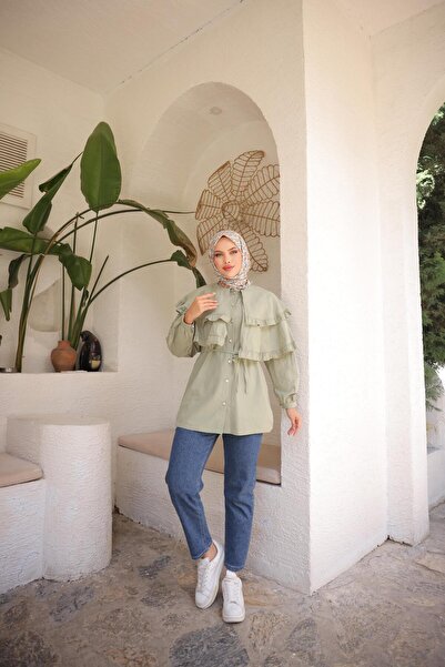 Nergis Neva Butik Τουνίκ με διπλή κάπα Beli Tie