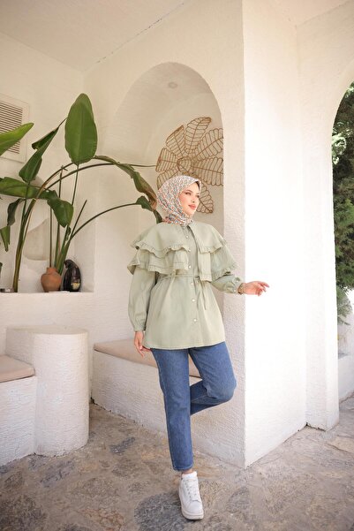 Nergis Neva Butik Τουνίκ με διπλή κάπα Beli Tie