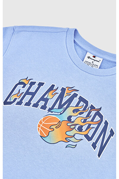 Champion Graphic Gallery Crewneck Sweatshirt Mavi Çocuk Sweatshirt-307108-BS186