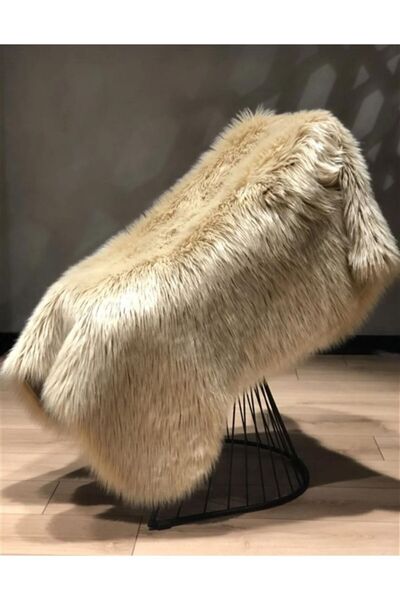 Homeax Kuzu Post Camel Üst Kalite Yıkanabilir Yumuşak Dokulu Peluş Halı