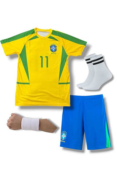 Flextreme Brazilia- 11 Ronaldinho -Gaucho Cupa Mondială Noul sezon Set de 4 tricouri pentru copii