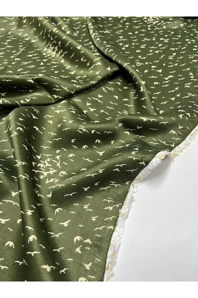 Kumaş sever 3 Yards Whole Width 150cm Small Bird Pattern Silk Viscose Fabric Pure Cotton Dress Skirt Tunic Clothing Sewing