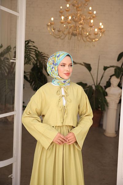 Nergis Neva Butik Strawberry Fabric Tie Front Kimono Skirt Suit