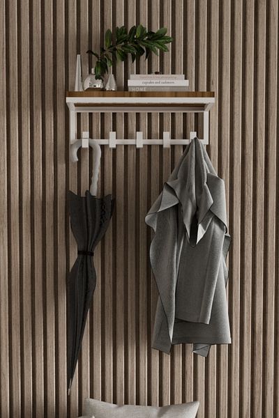 AJU Modern Coat Rack Wall Mounted Hanger and Rack Coat Umbrella Bag Towel Clothes Mail Hallway Hallway Hanger