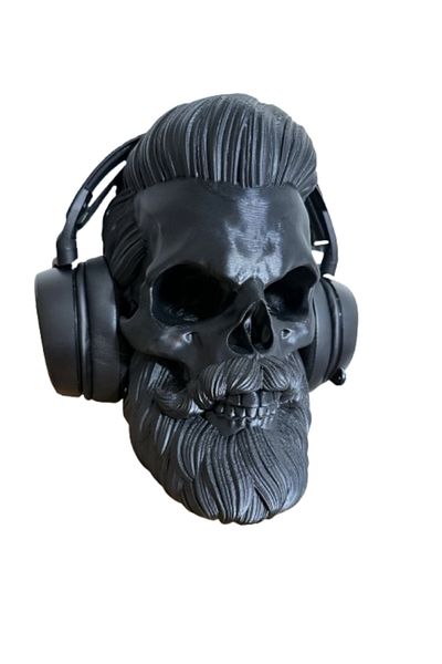 OEM Headphone Stand Beard Skull Black