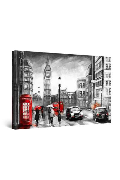 startonight Tablou DualView Startonight Big Ben in Rosu si Negru, 120 cm x 80 cm