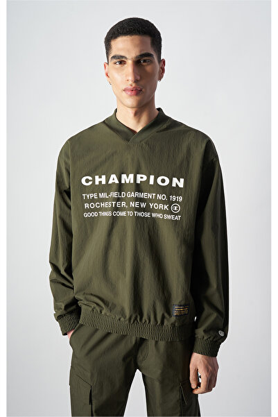 Champion Surplus + Utility V-Neck Top Yeşil Erkek Sweatshirt-220416-GS508