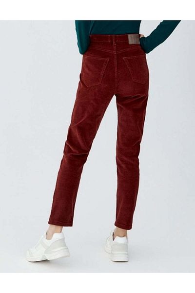 Intisimo Raiat Pants, Skinny Mid Waist, Brand Pull & Bear, Bordeaux - 32
