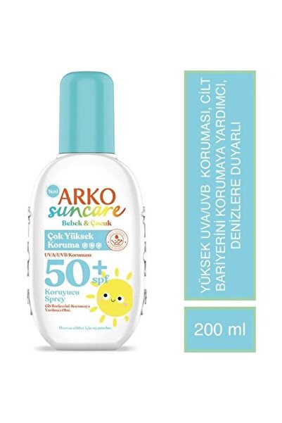 ARKO Suncare Bebek Ve Çocuk Güneş Koruyucu Sprey Spf 50 Faktör 200 Ml