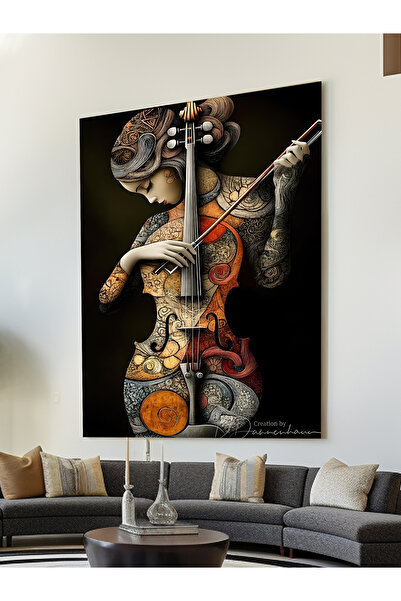 ESLEM GİTAR KADIN KANVAS TABLO