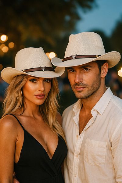 MYZİ STORE Cowboy Paper Summer Straw Hat with Bull Figure Detail (One Product Price)