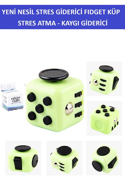 ZETCONCEPT New Generation Stress Cube - Fidget Cube - Green-Black - Useful for Stress Relief and Anxiety