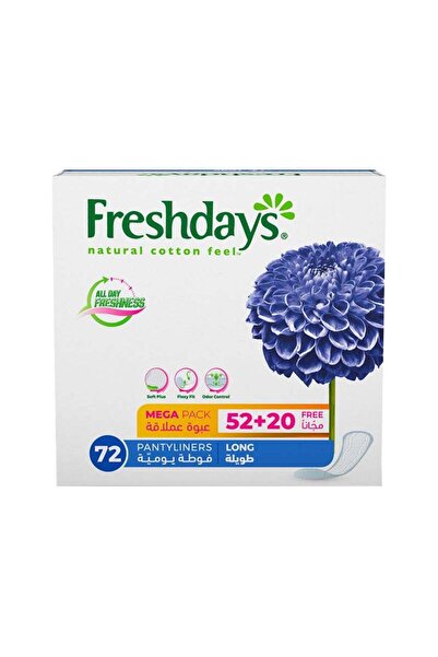 FRESH DAYS بطانات يومية طويلة عبوة عملاقة 72 بطانات بيضاء