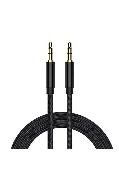 KOİ TECH Aux to aux Kablosu 2 Ucu Erkek 3.5mm 1 Mt. Ses Aktarma Kablosu Dayan...