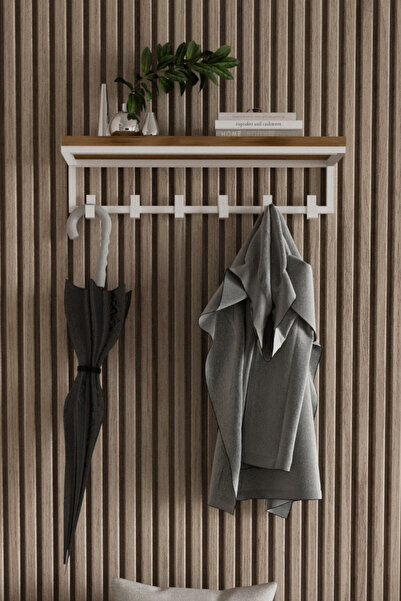 AJU Portmanto Duvar Askısı 6 Kanca Geniş Askılık Elbise Palto Şemsiye Askısı ...