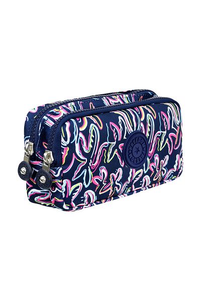 Little Jom Crinkle Fabric Double Compartment Pencil Holder Pencil Case