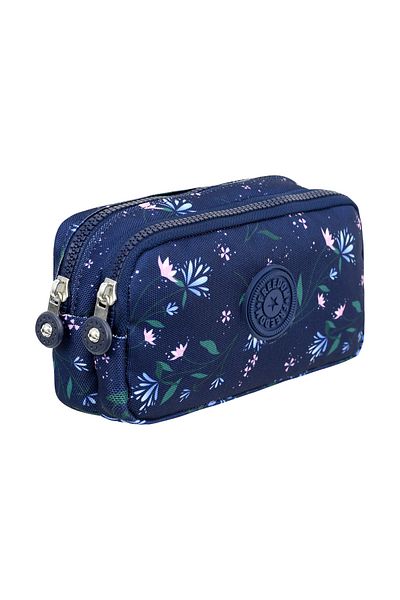 Little Jom Crinkle Fabric Double Compartment Pencil Holder Pencil Case