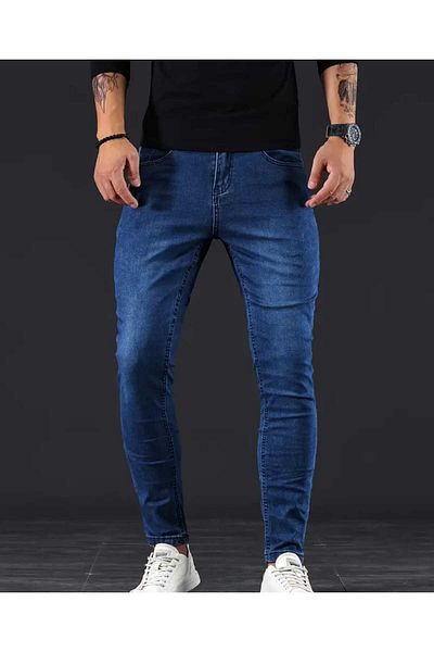KING SEZAR Мъжки дънки Slim Fit Lycra Denim