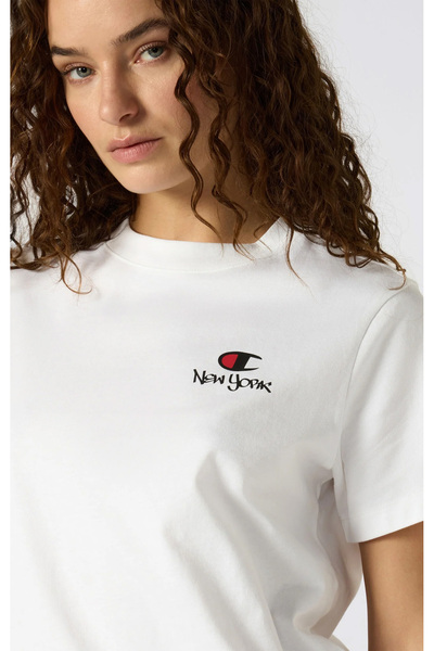 Champion C-Table SS Tee Beyaz Kadın Tişört-117964-WW001
