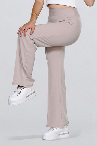 SOSYETE AVM Beige High Waist Striped Spanish Trousers